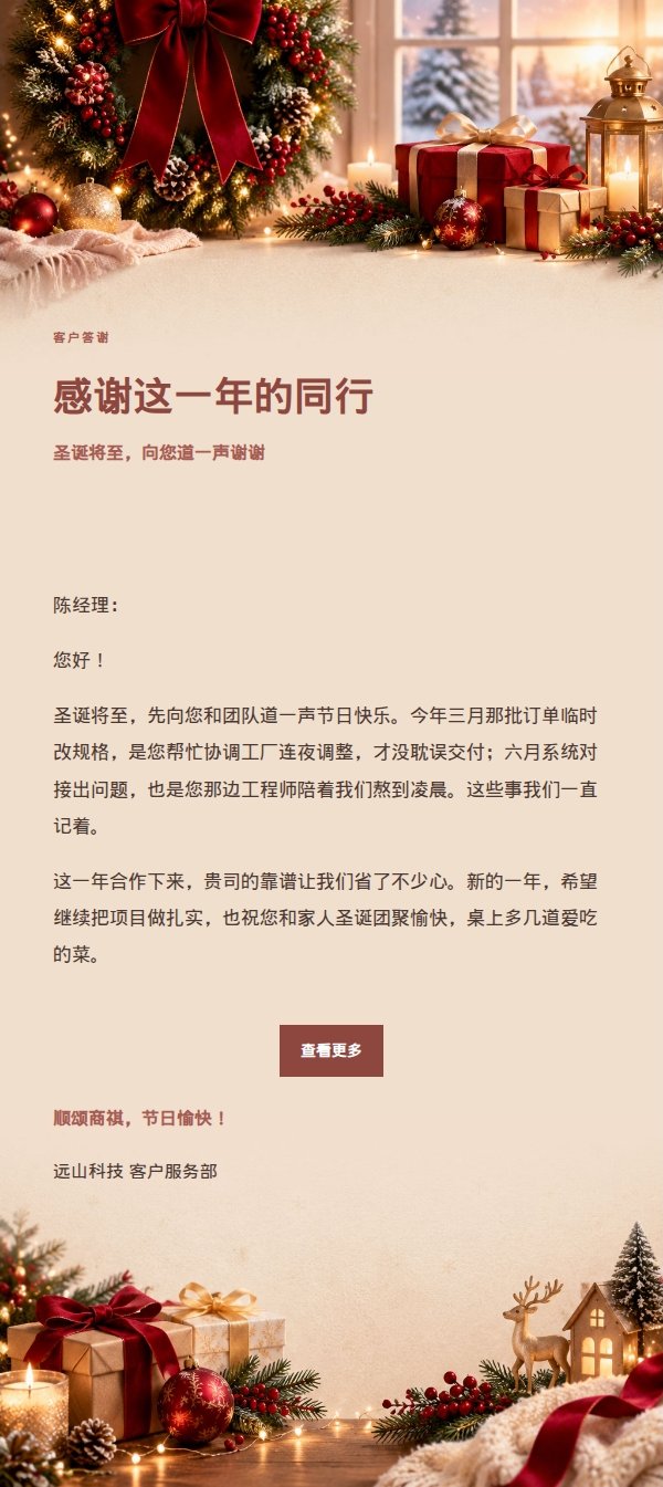 编辑美学圣诞祝福信 2