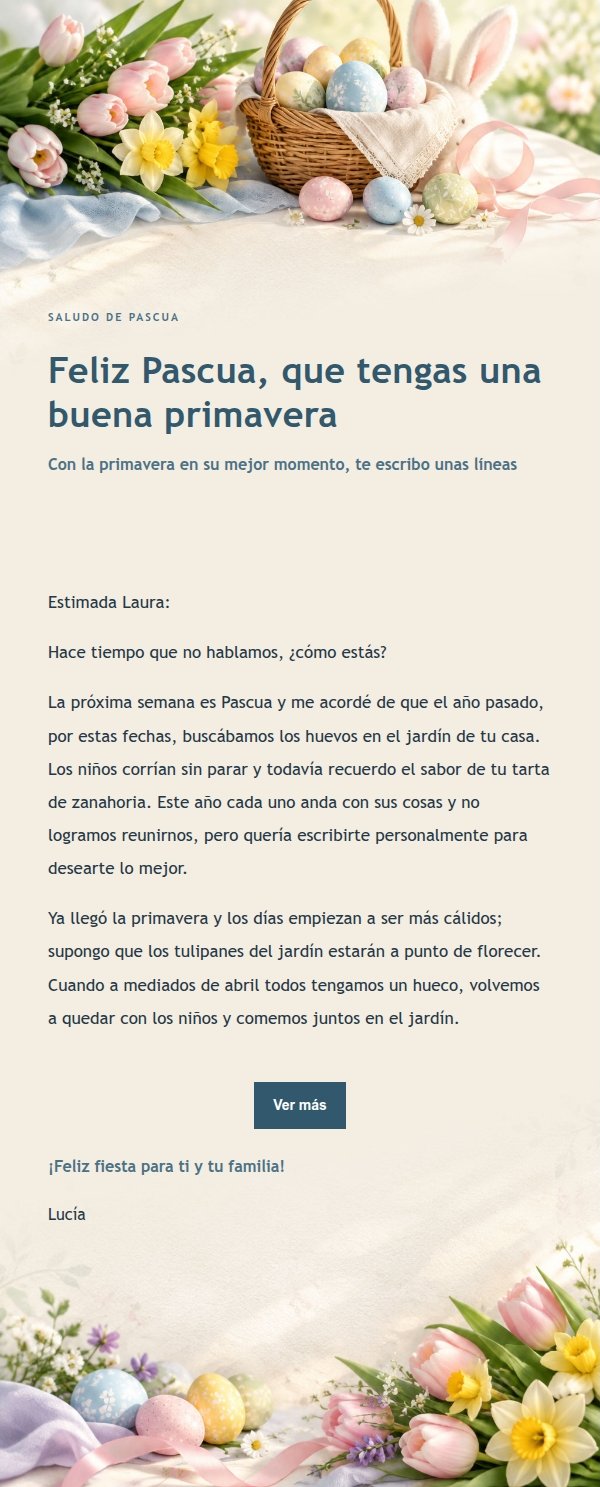 Elegante Carta de Pascua con Tinta Suave
