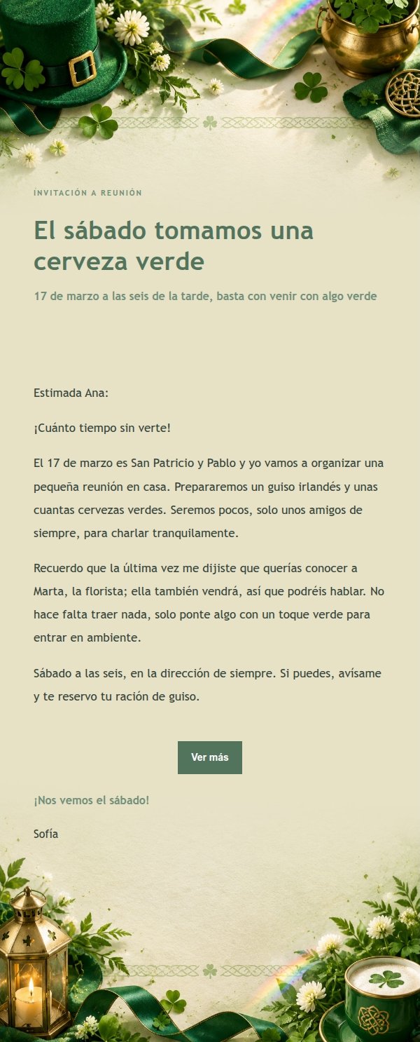 Felicitación de San Patricio Jardín Verde 2