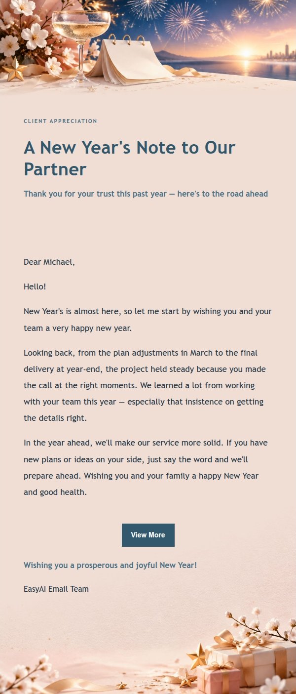 Ink Elegance New Year Greeting Email 2