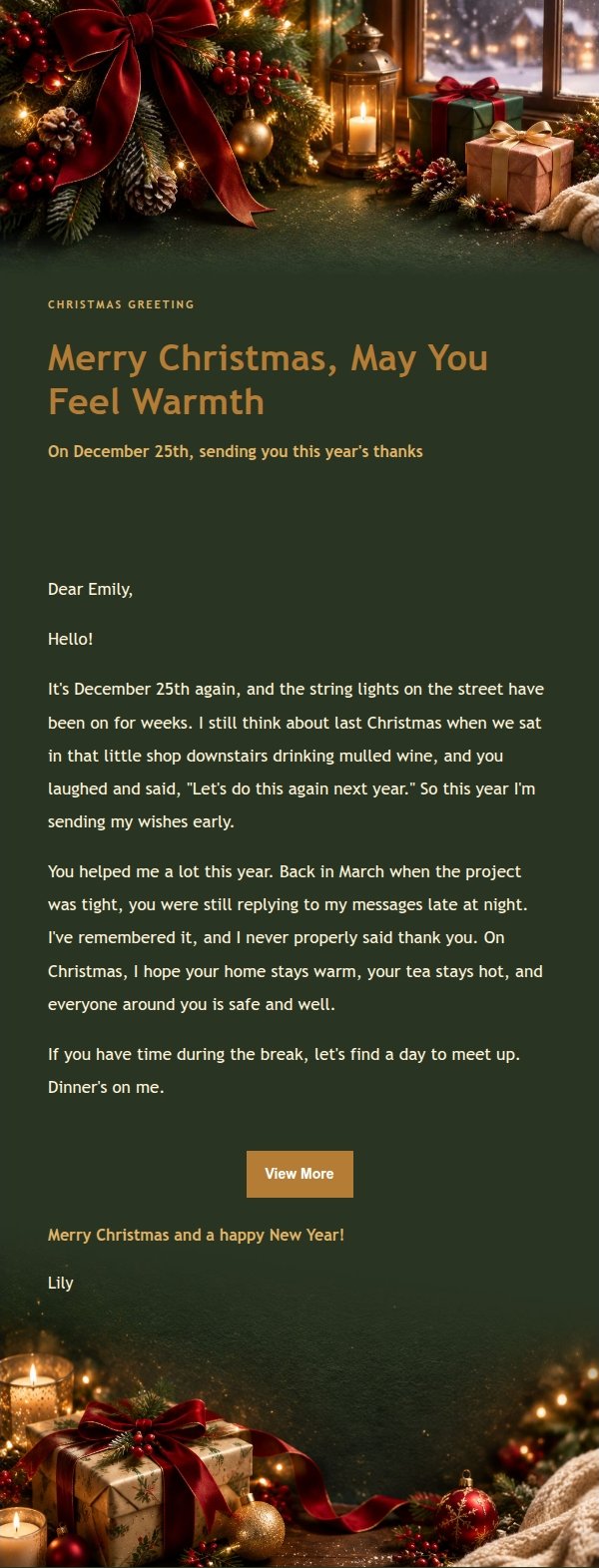 Night Glow Christmas Greeting Email