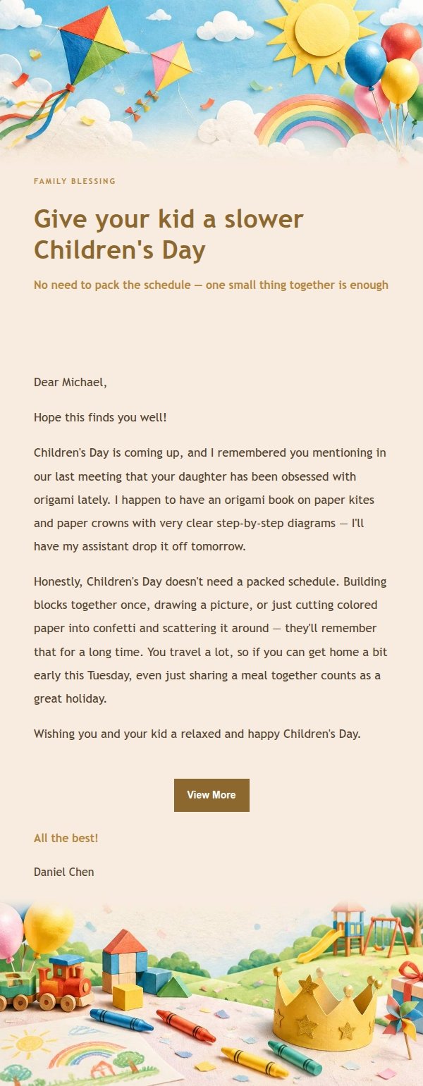Gilded Celebration Children's Day Greeting 2