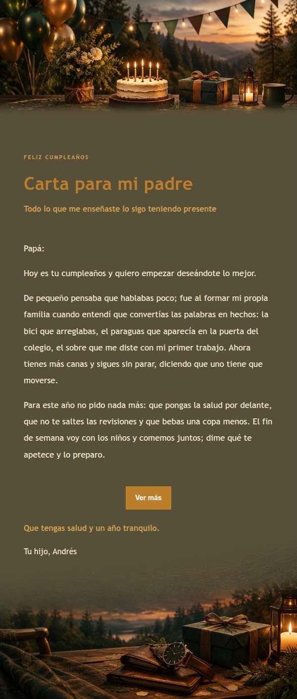 Carta de Cumpleaños Bosque Nocturno 2