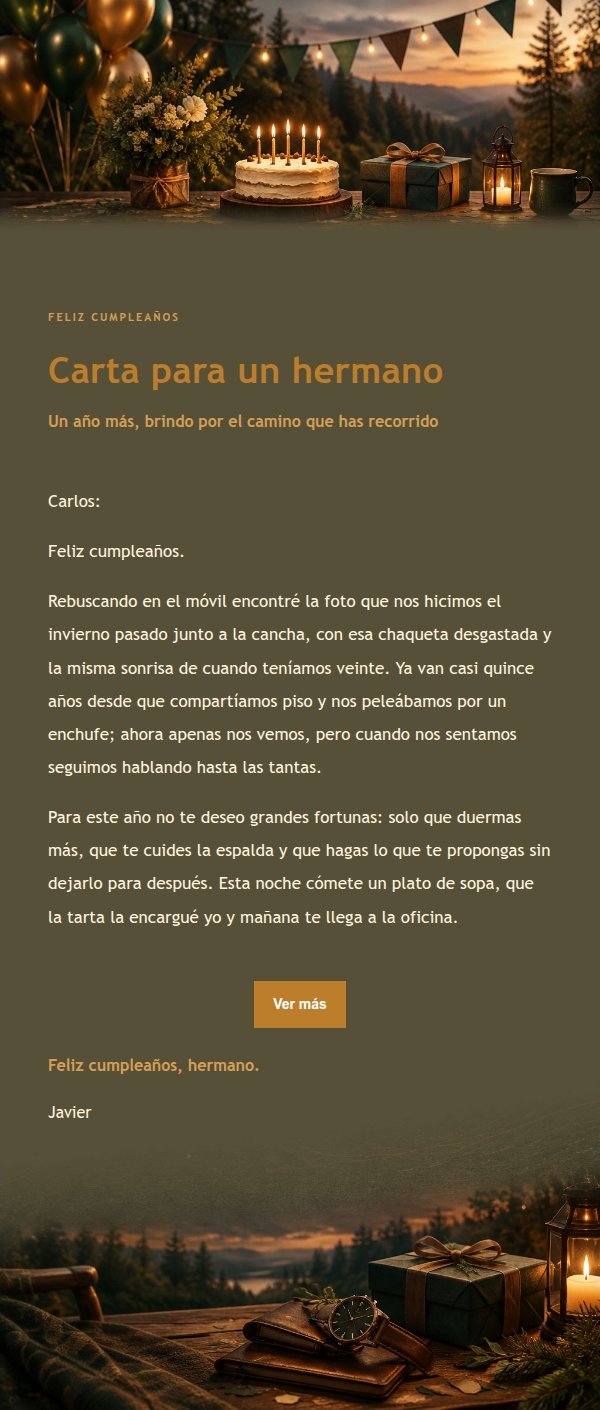 Carta de Cumpleaños Bosque Nocturno