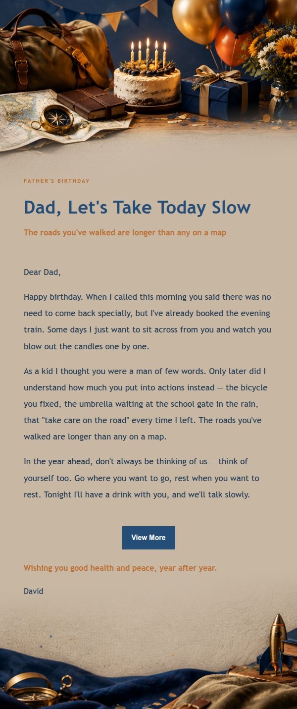 Navy Voyage Men's Birthday Email 2