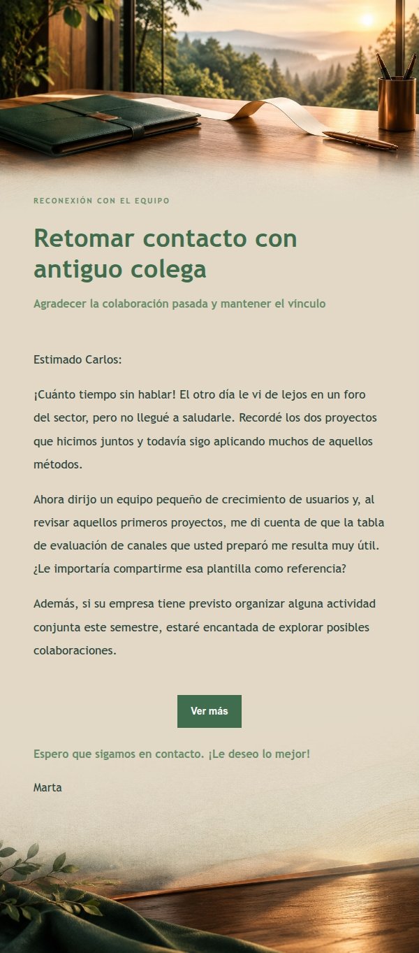Reconexión con Antiguo Empleador Estilo Bosque Cobre 2