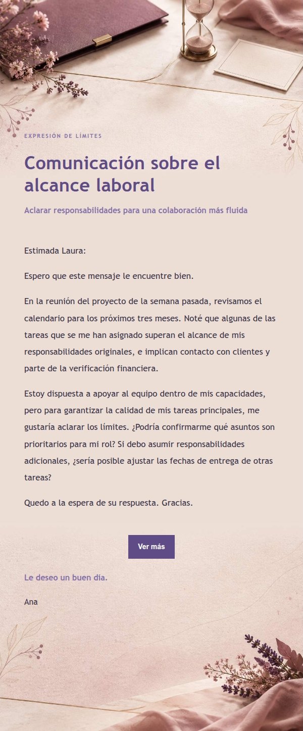 Carta de Límites y Peticiones en Tinta Lila