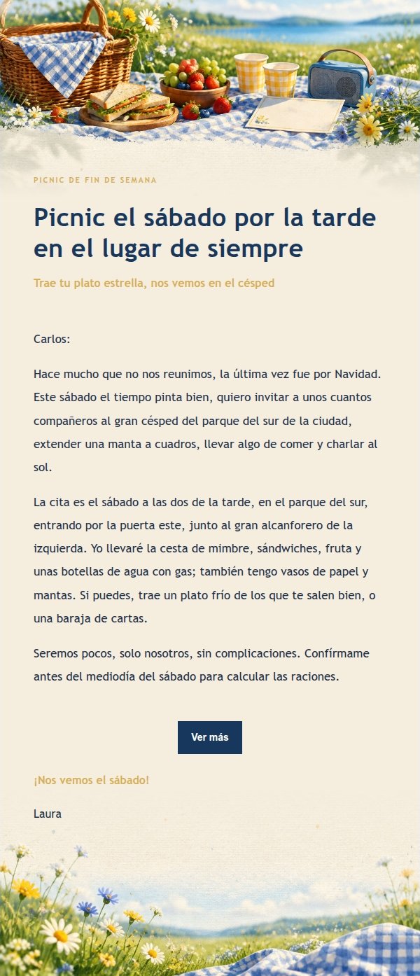 Invitación a Picnic de Compañeros