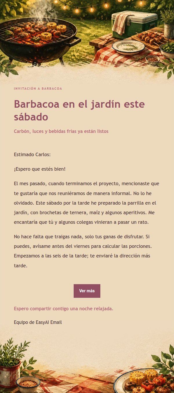 Invitación a Barbacoa Estilo Editorial