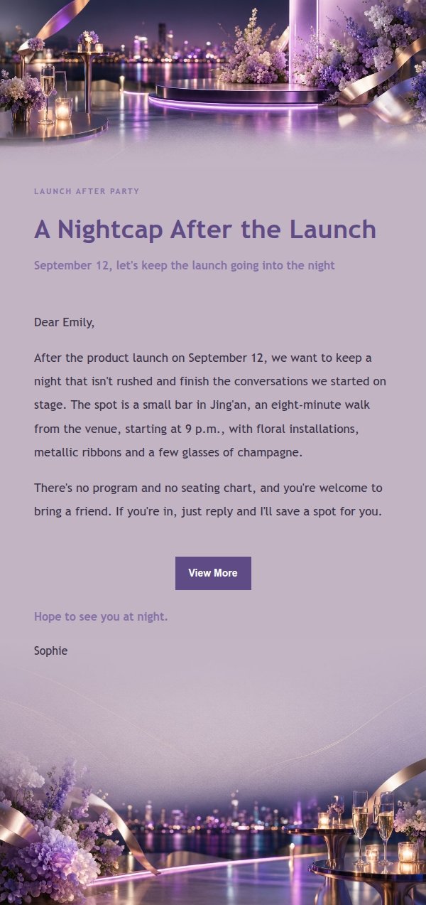 Lilac Ink Launch After Party Invite