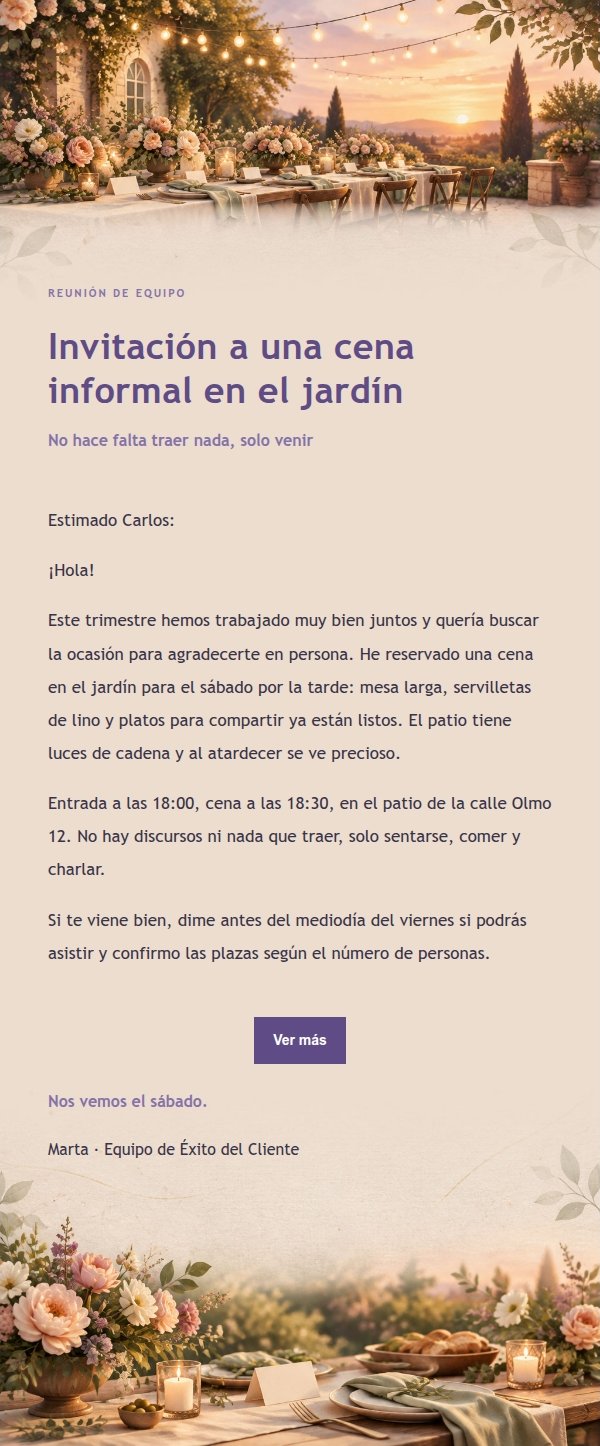 Invitación a Cena en el Jardín del Departamento 2