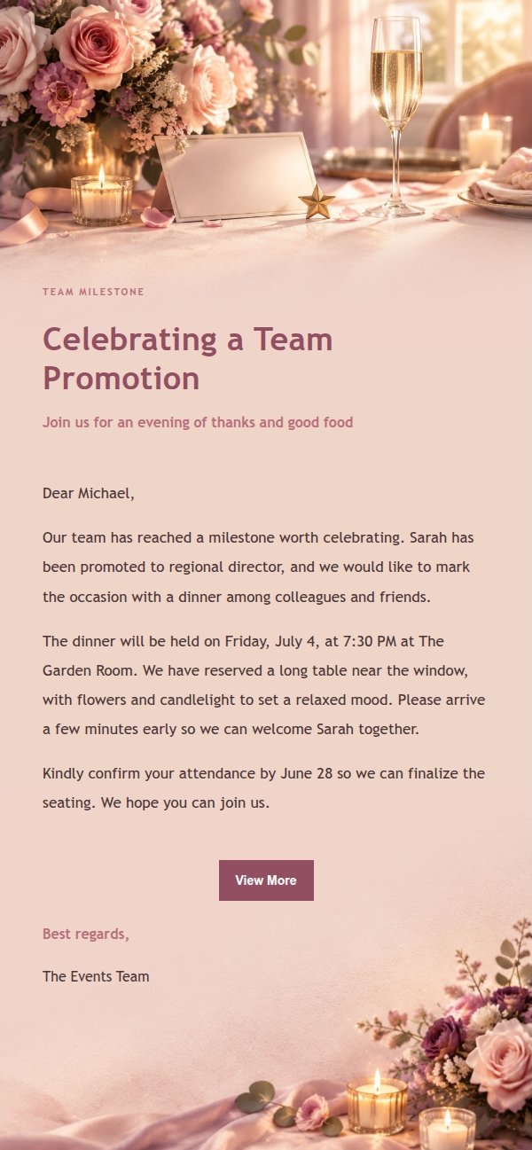 Rose Edit Promotion Celebration Invitation 2