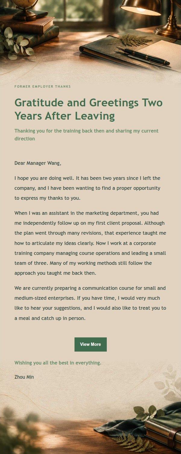 Forest Copper Life Transition Thank-You Email 2