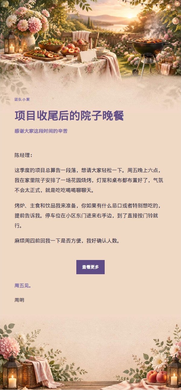 丁香墨色花园烧烤聚会邀请 2
