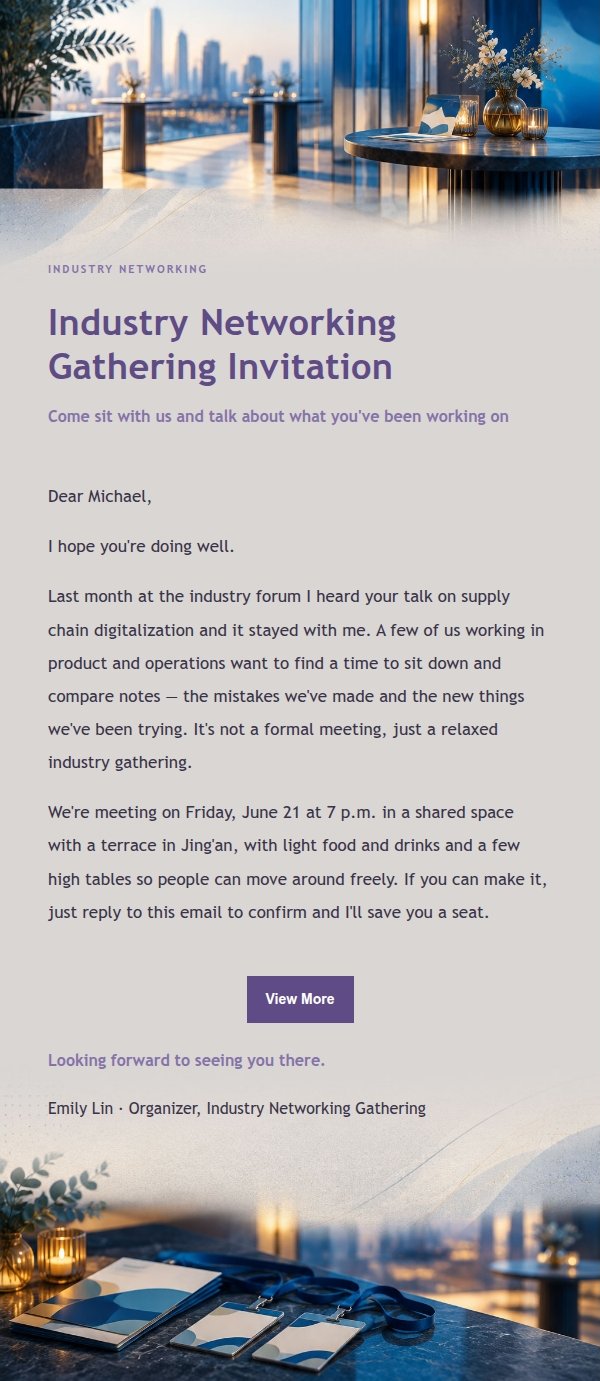 Lilac Ink Industry Networking Invitation