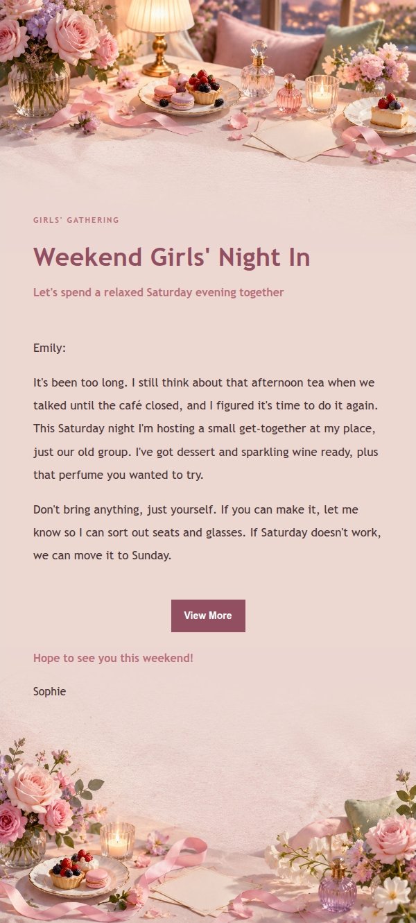 Rose Editorial Girls' Gathering Invite
