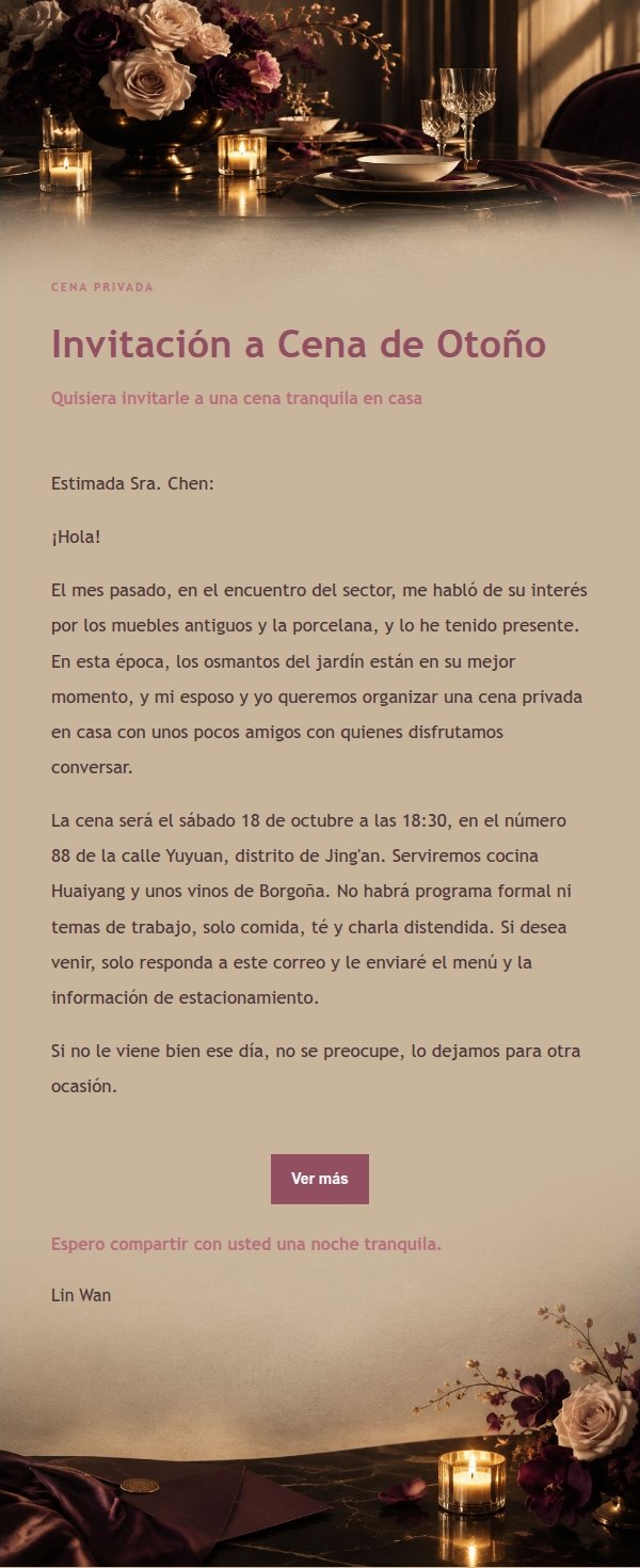 Invitación a Cena Privada de Lujo