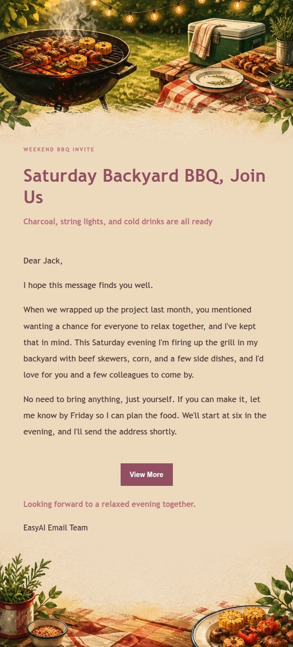 Rose Editorial BBQ Party Invitation