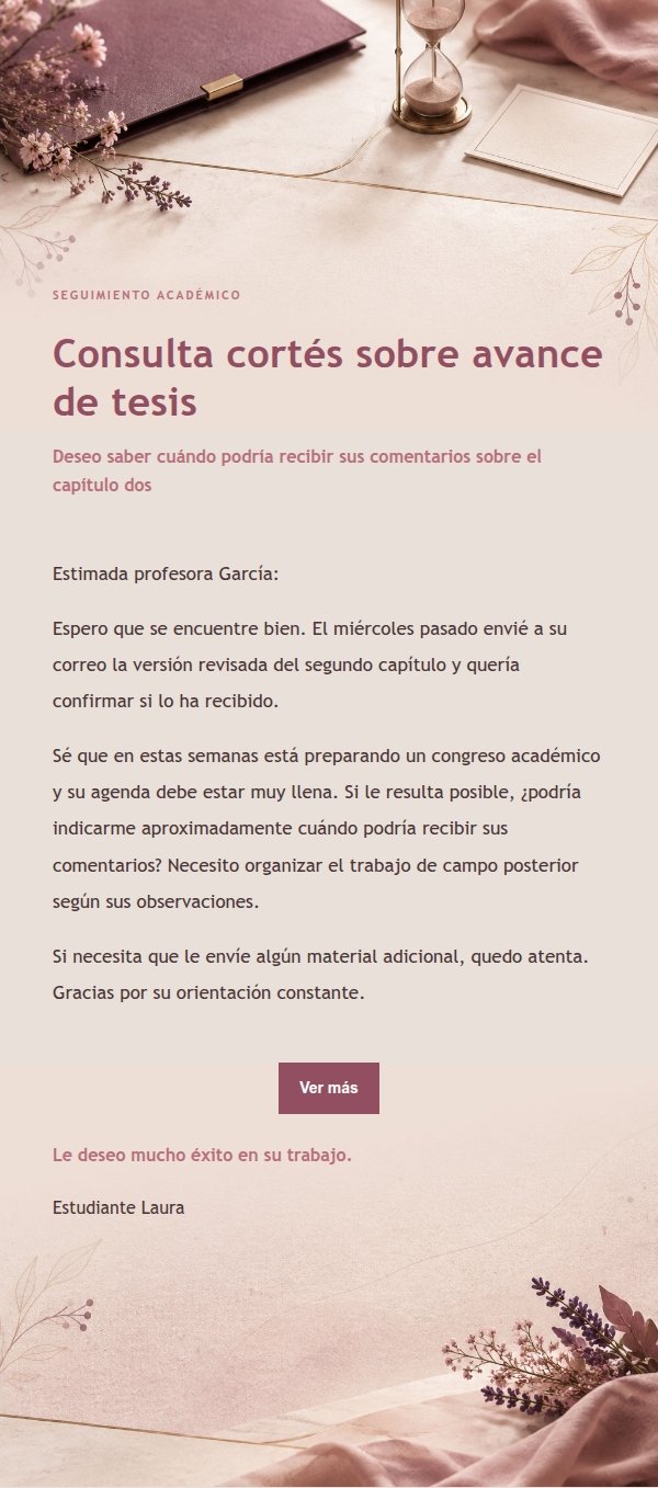 Recordatorio Cortés a Profesor Estilo Editorial Rosa