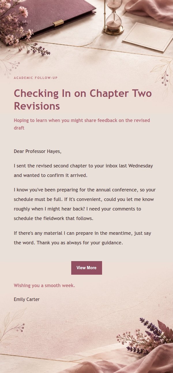 Rose Editorial Polite Professor Reminder Email
