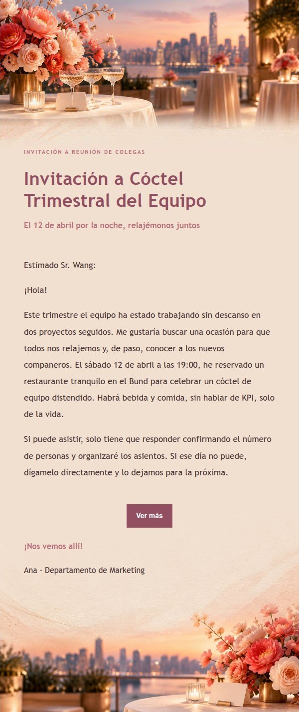 Invitación a Cóctel de Negocios Estilo Editorial Rosa 2