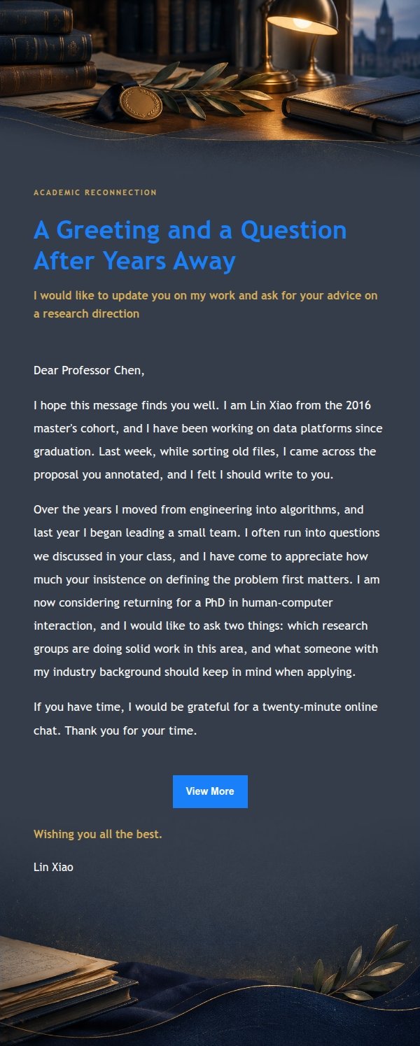 Midnight Navy Academic Reconnection Letter