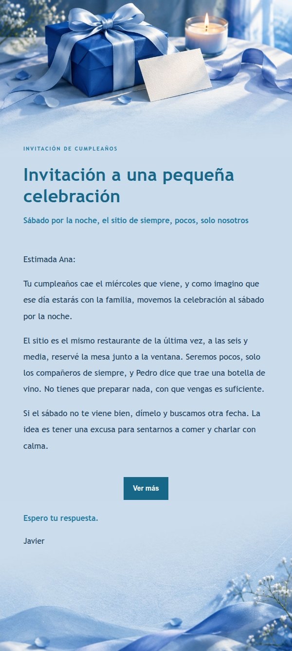 Felicitación de Cumpleaños Azul Cobalto 2