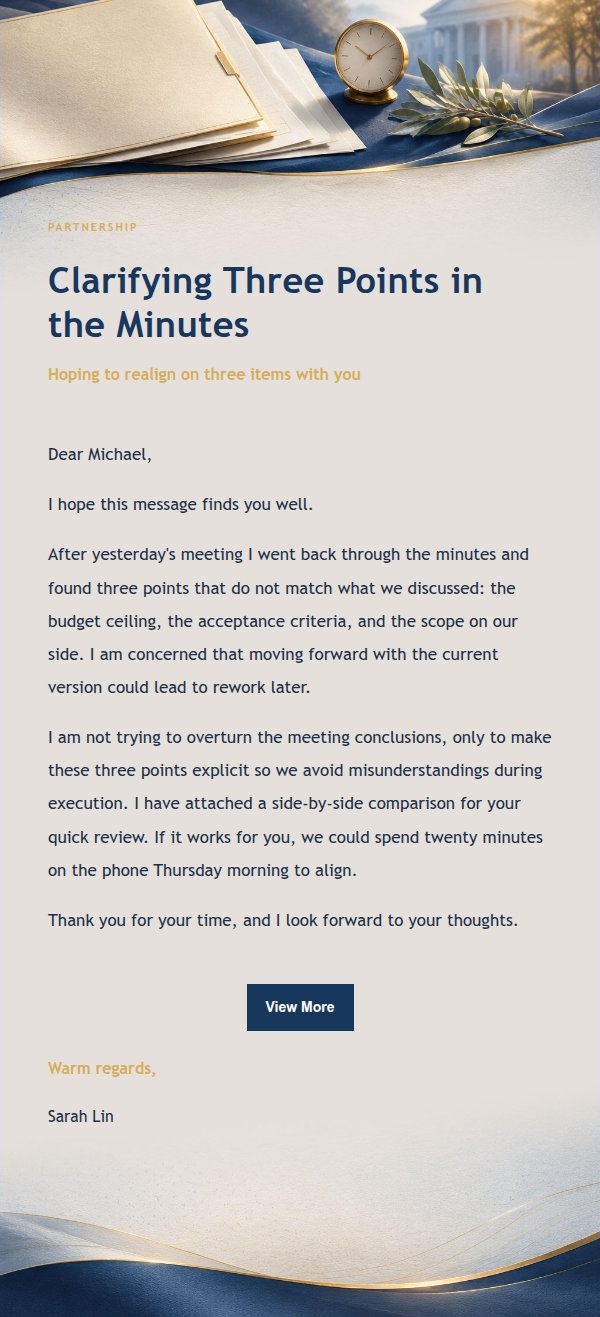 Navy & Gold Polite Complaint Email 2