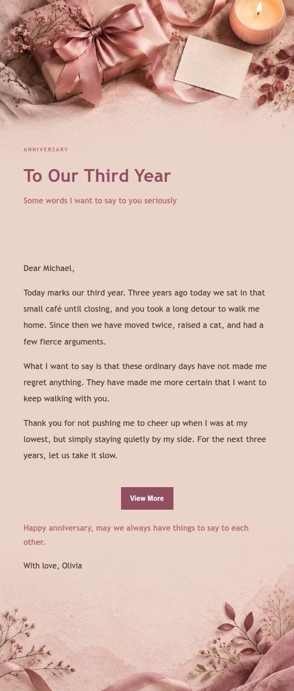 Rose Editorial Birthday Wish Email 2