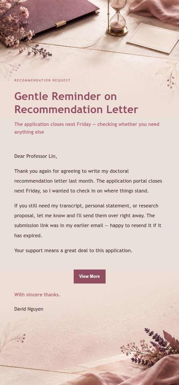 Rose Editorial Polite Professor Reminder Email 2