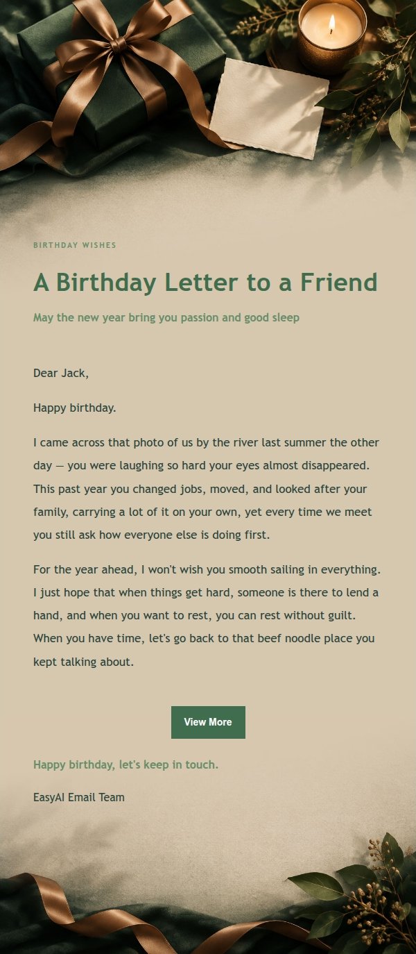 Forest Copper Birthday Wish Email