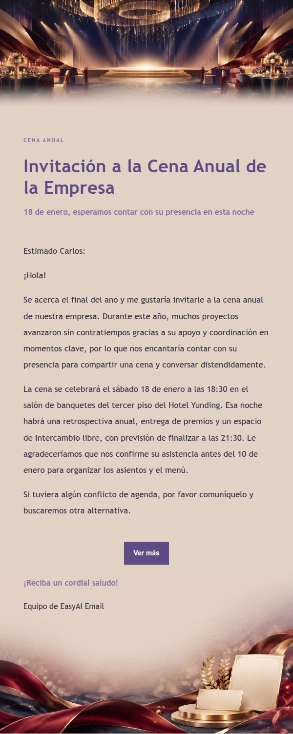 Invitación Anual en Lila Tinta