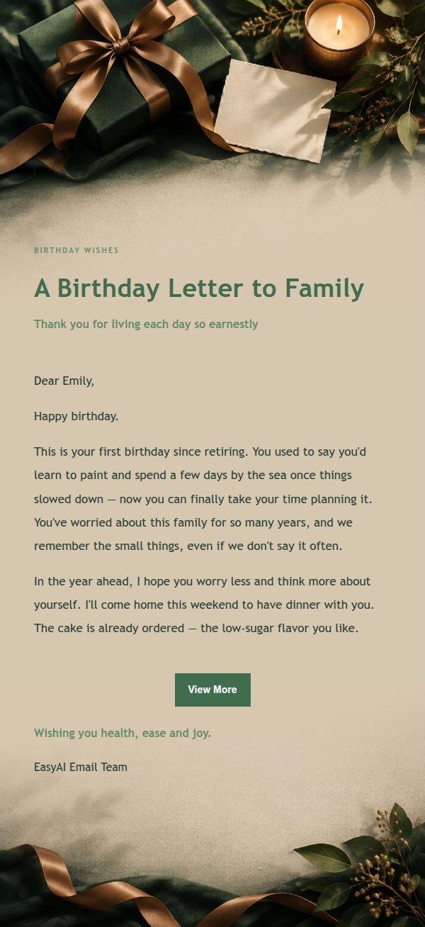 Forest Copper Birthday Wish Email 2