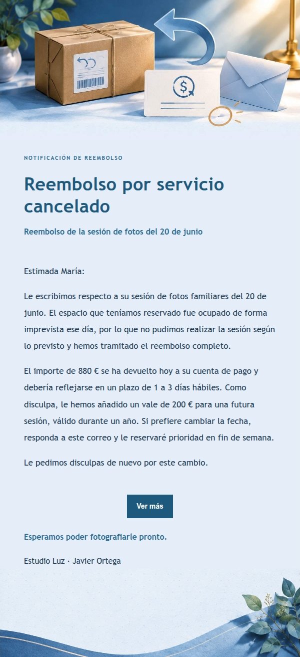 Notificación de Reembolso Libro Azul 2