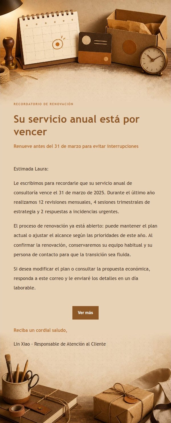 Recordatorio de Renovación Mesa de Ámbar