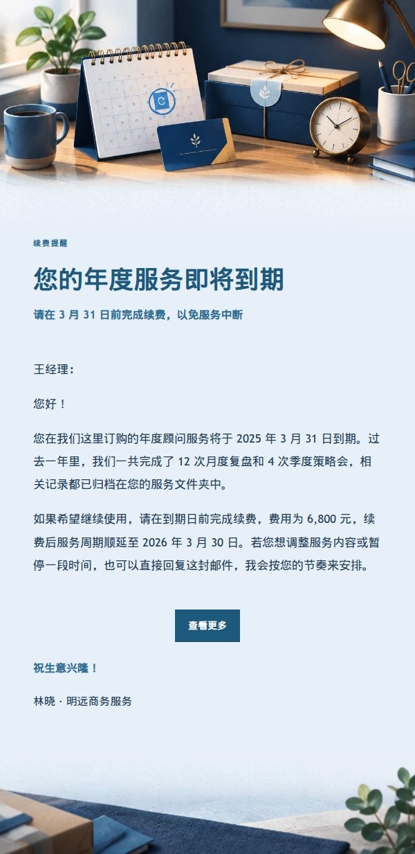深蓝账本续费到期提醒