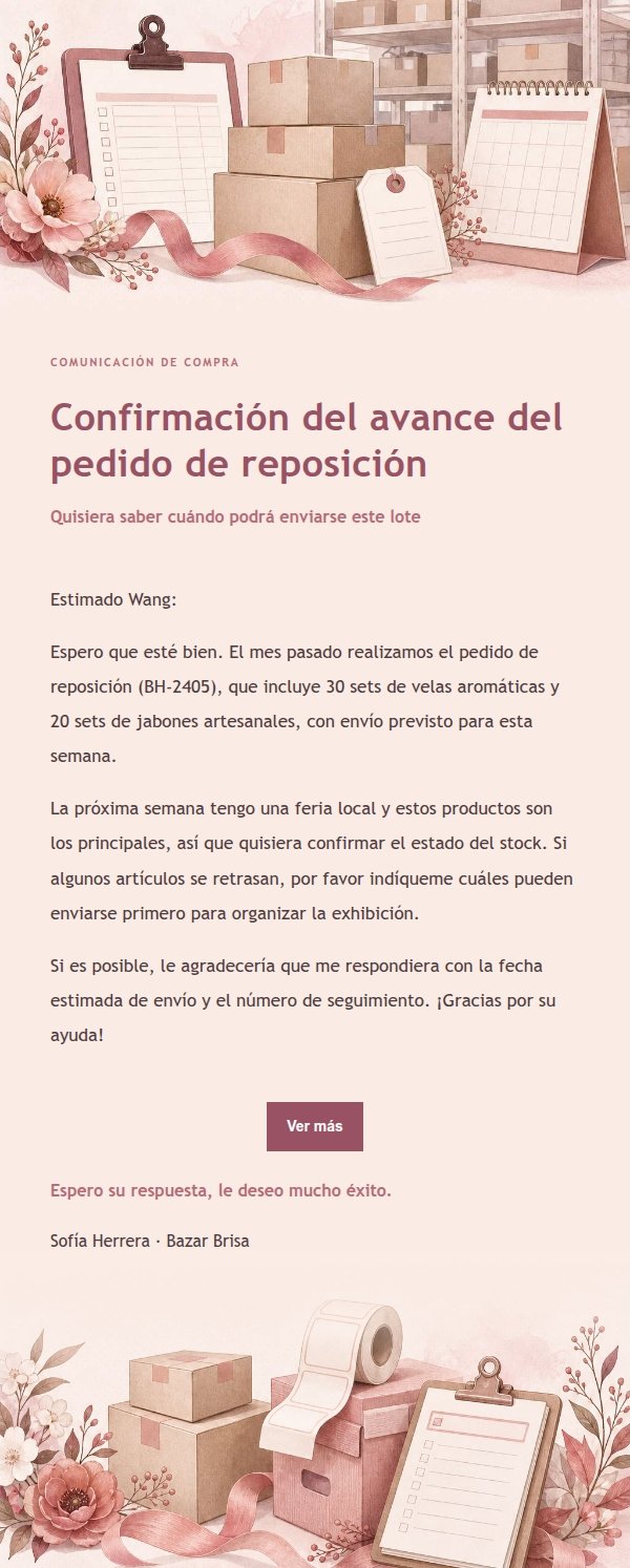 Recordatorio de Entrega Proveedor Estilo Recibo Floral 2