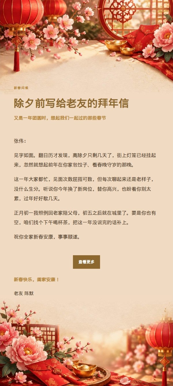 鎏金庆典 · 农历新年祝福邮件