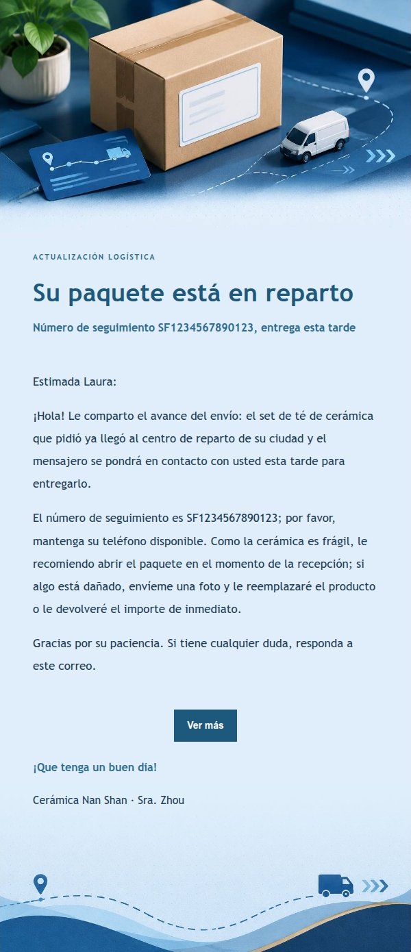 Notificación de Envío y Logística Estilo Libro Contable Azul 2