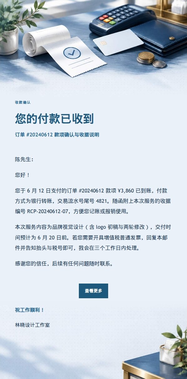 深蓝账本付款收据邮件