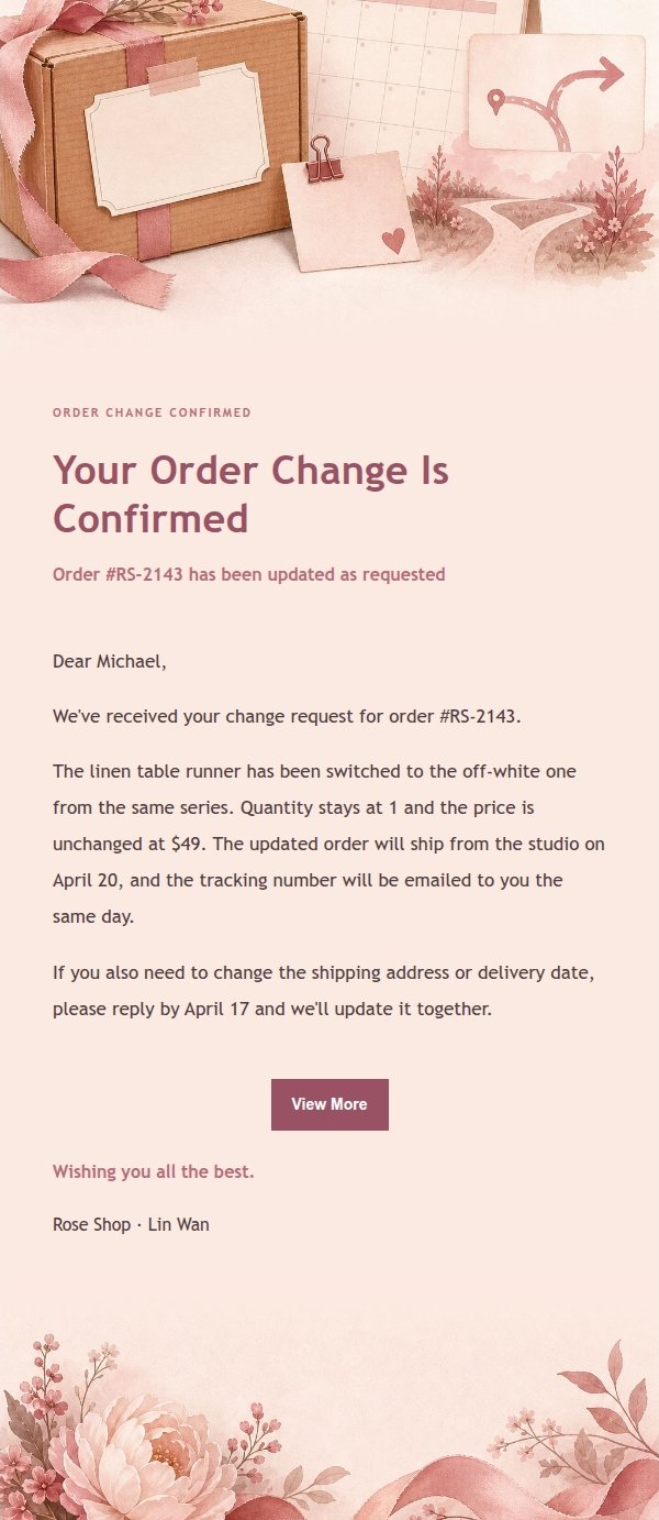 Rose Receipt Order Delay & Change Notice 2