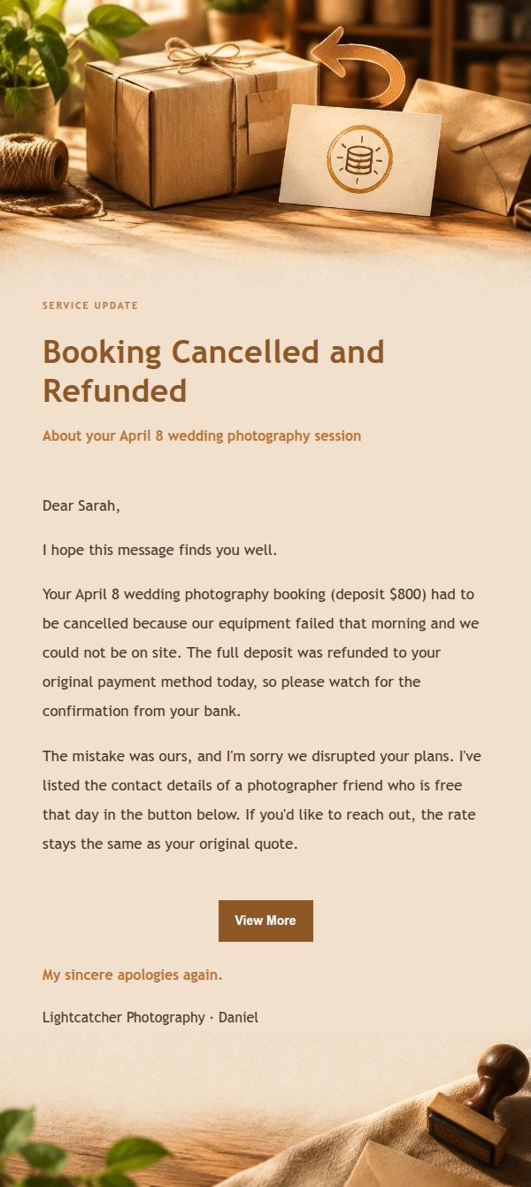 Amber Workbench Refund Notice Email 2