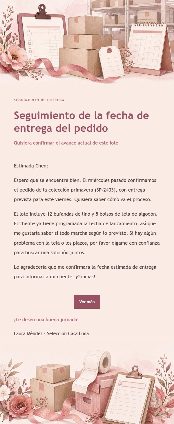 Recordatorio de Entrega Proveedor Estilo Recibo Floral