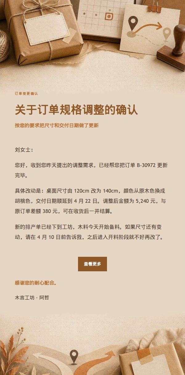 琥珀工作台订单延误变更通知 2