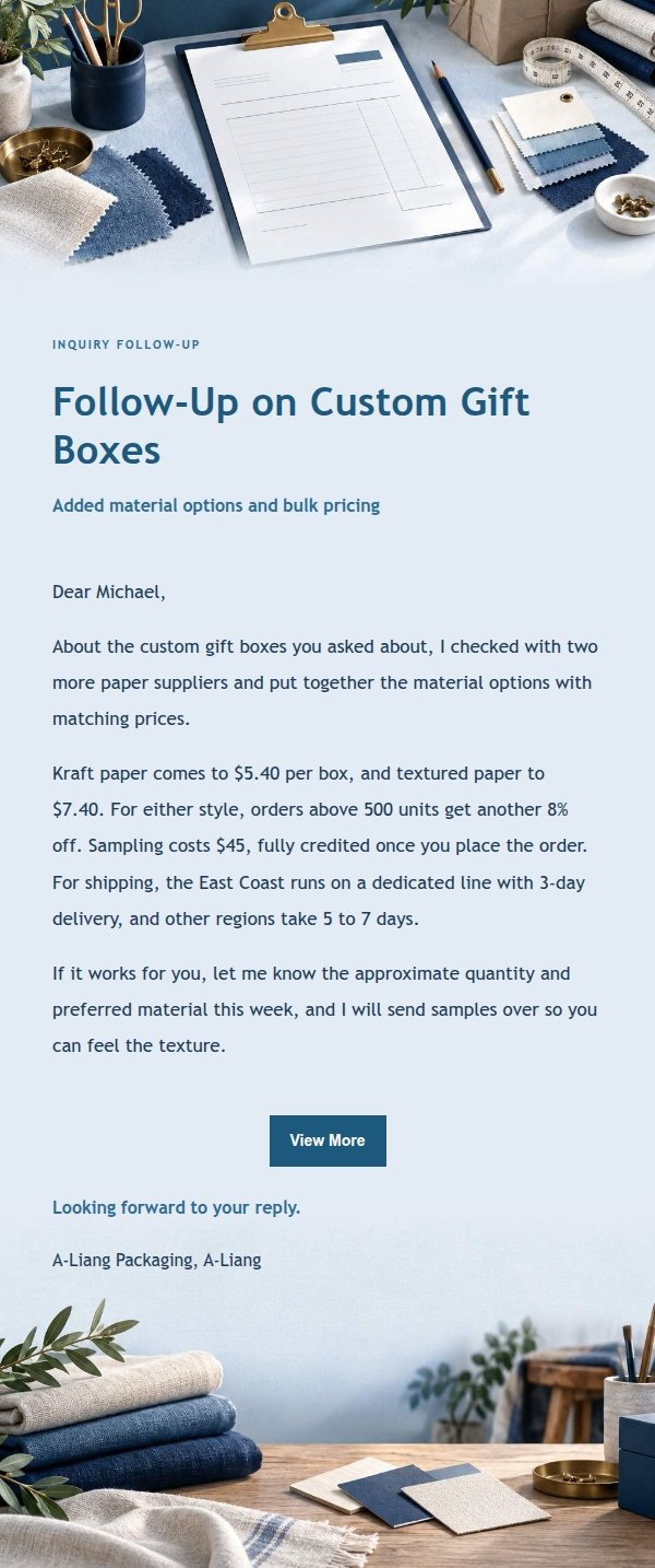 Navy Ledger Quote & Inquiry Reply Email 2
