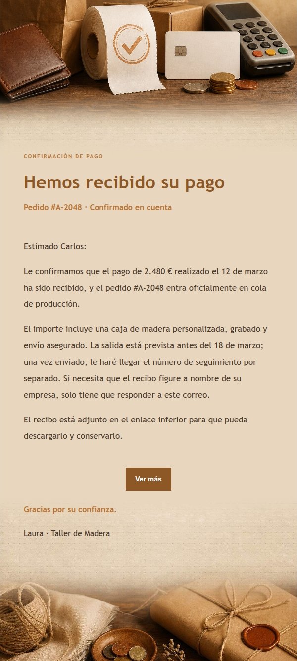 Recibo de Pago Mesa de Ámbar