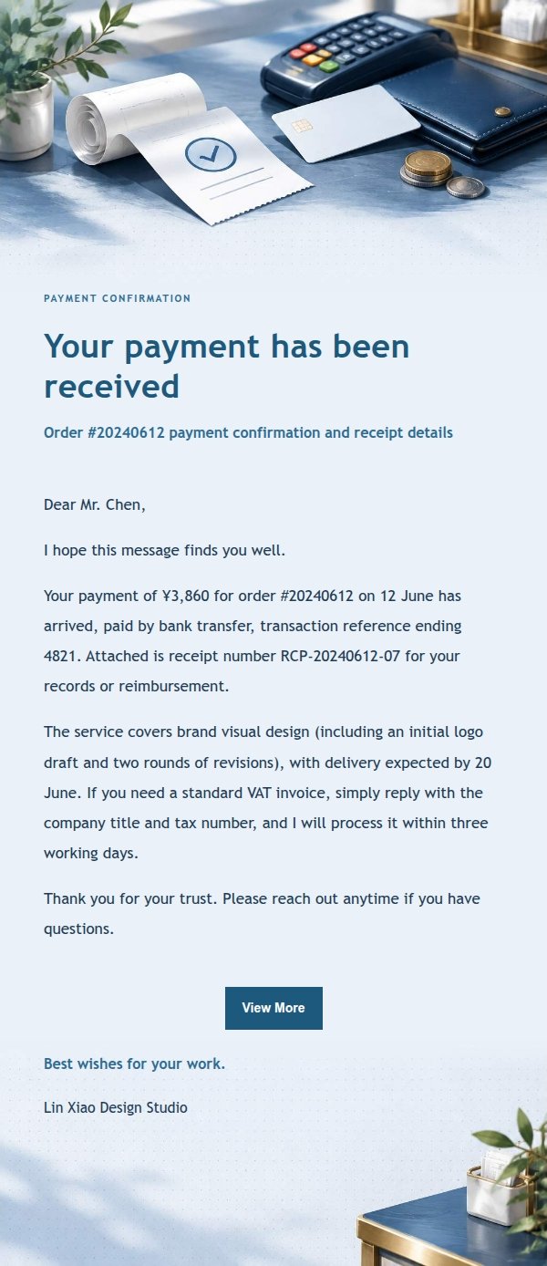 Navy Ledger Payment Receipt Email