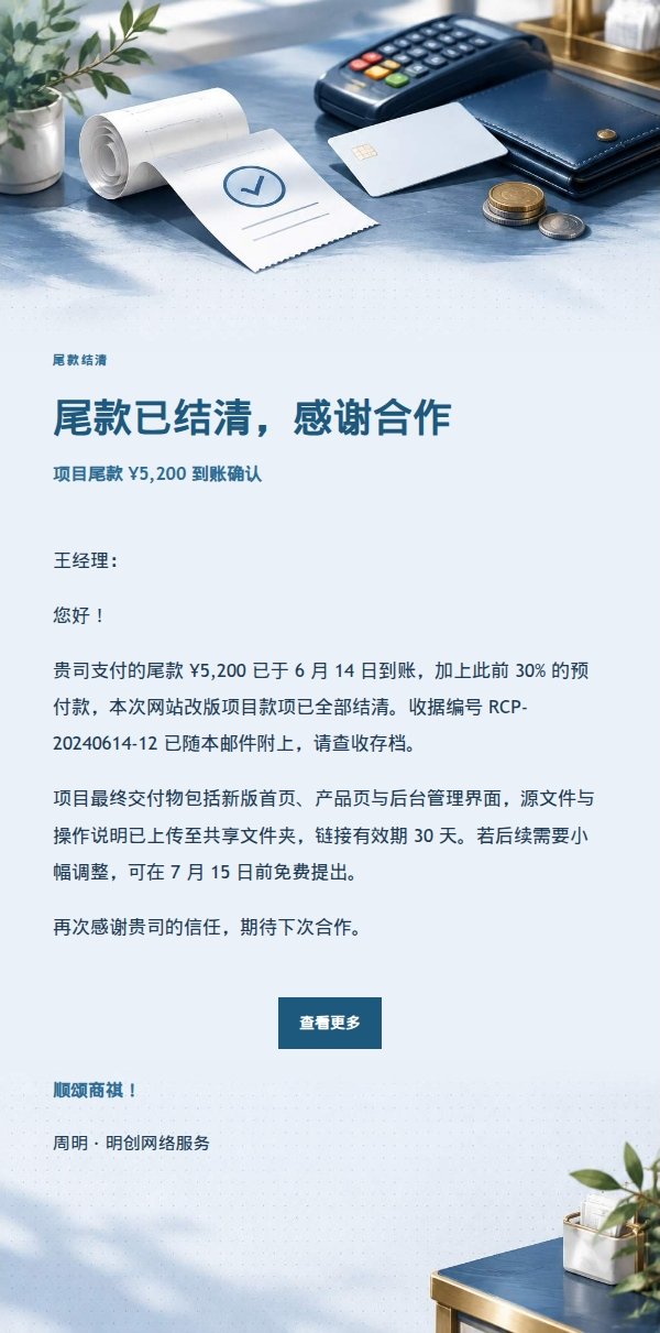 深蓝账本付款收据邮件 2