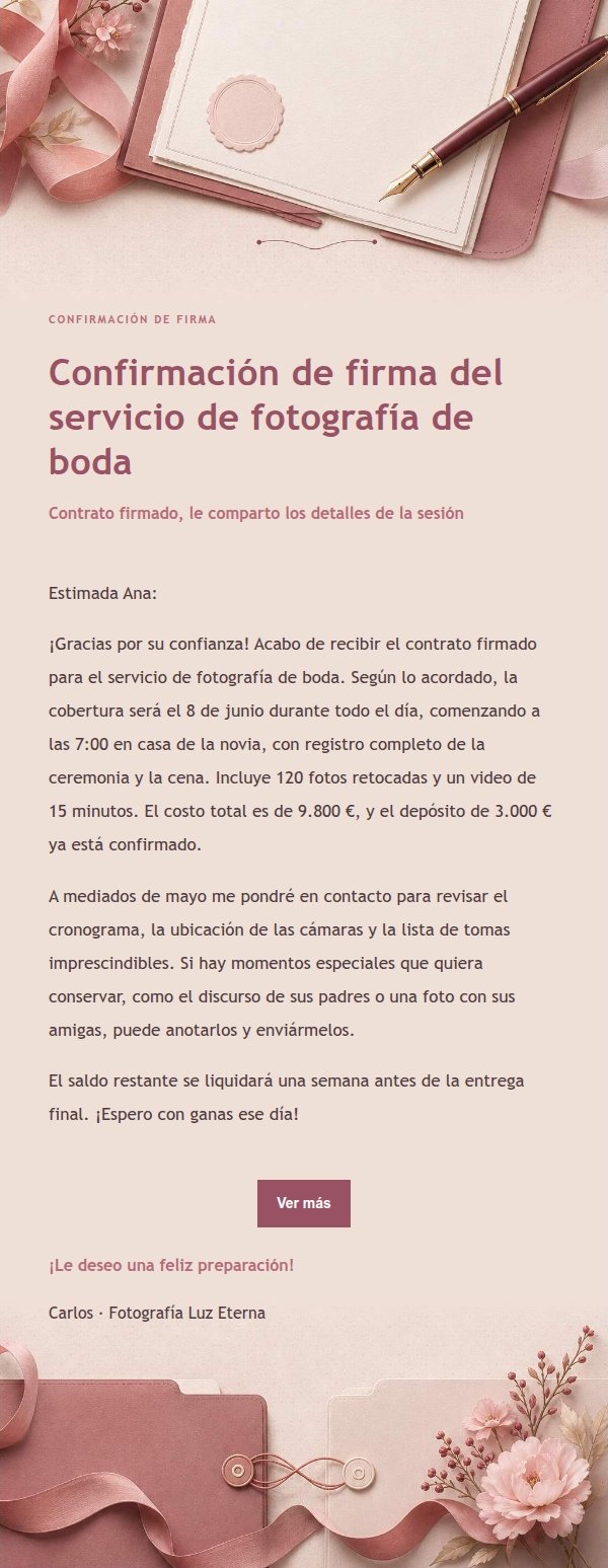 Confirmación de Contrato Estilo Recibo Rosa 2