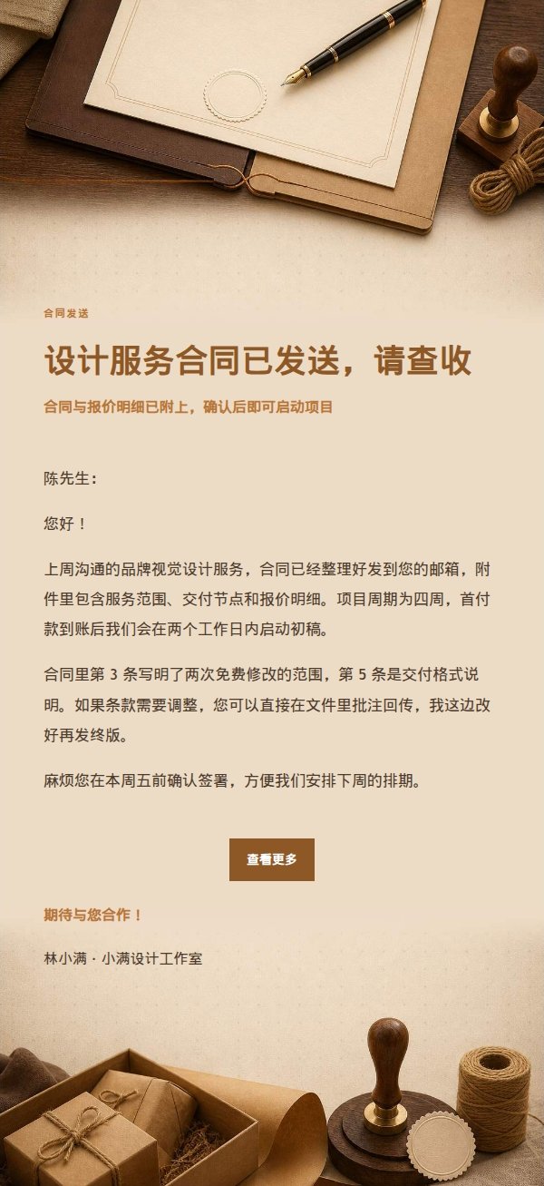 琥珀工作台合同签约确认邮件